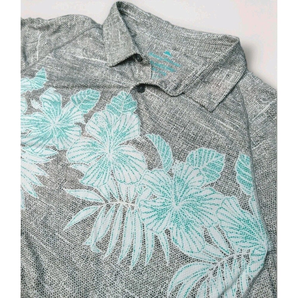 Tommy Bahama Island Zone Polo Men’s Size XXL Gray Hawaiian Floral